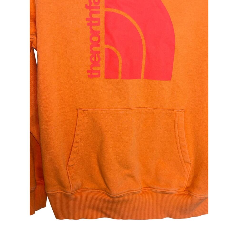 The North Face Hoodie Men's Small Orange logo Pullover Sweatshirt - Picture 3 of 5